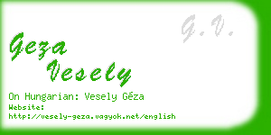 geza vesely business card